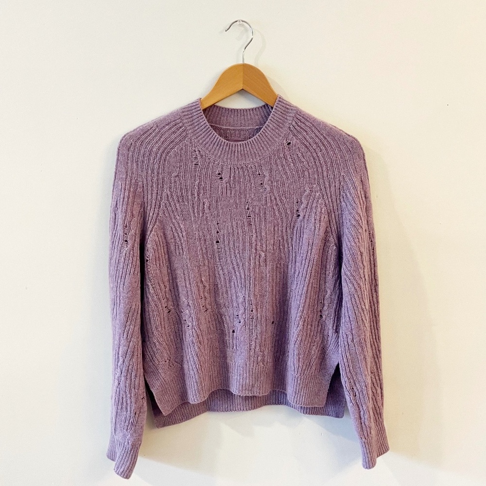 Zadig & Voltaire Lili C Destroy cashmere sweater mauve